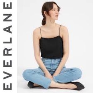 Everlane Japanese goweave black spaghetti cami size 6